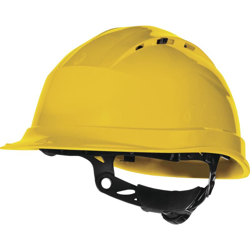 DeltaPlus Quartz UP IV Rotor Adjustable Ventilated Safety Helmet Yellow