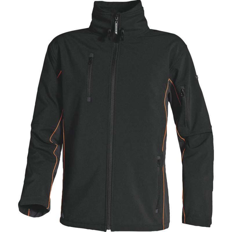 DeltaPlus HORTEN Softshell Zip-Up Jacket With Three Laminated Layers Black-Orange