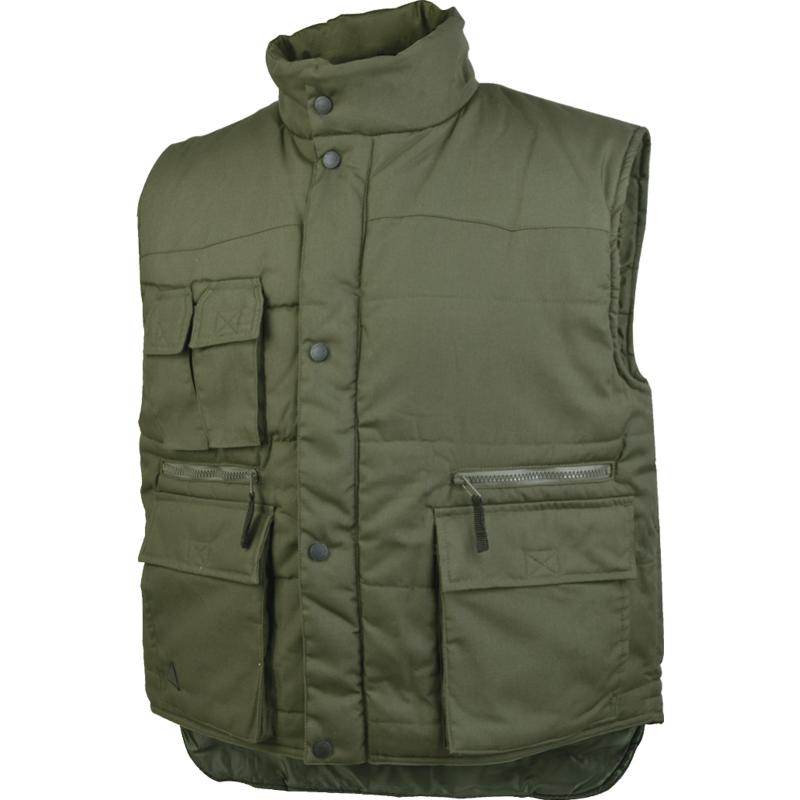 DeltaPlus SIERRA Polyester Cotton Multipocket Bodywarmer Green