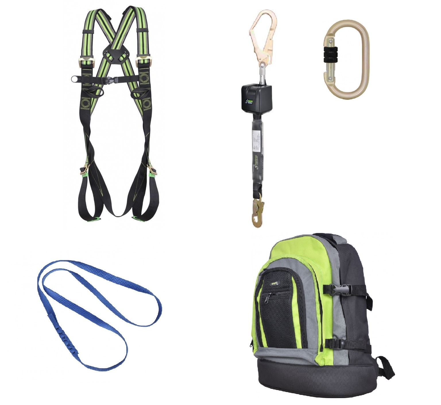 Kratos Construction Maintenace Safety Harness Kit With 2.50 Metre Length Retractable Fall Arrest Block with Scaffold Hook FA101030