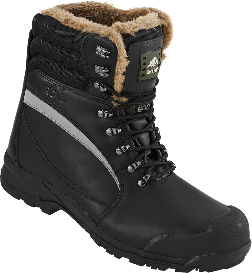 Rock Fall ALASKA 100% Non-Metallic Black S3 High Leg Safety Boot With Fur Lining
