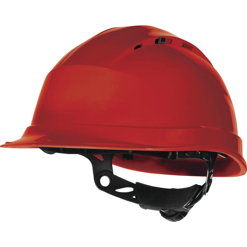 DeltaPlus Quartz UP IV Rotor Adjustable Ventilated Safety Helmet Red