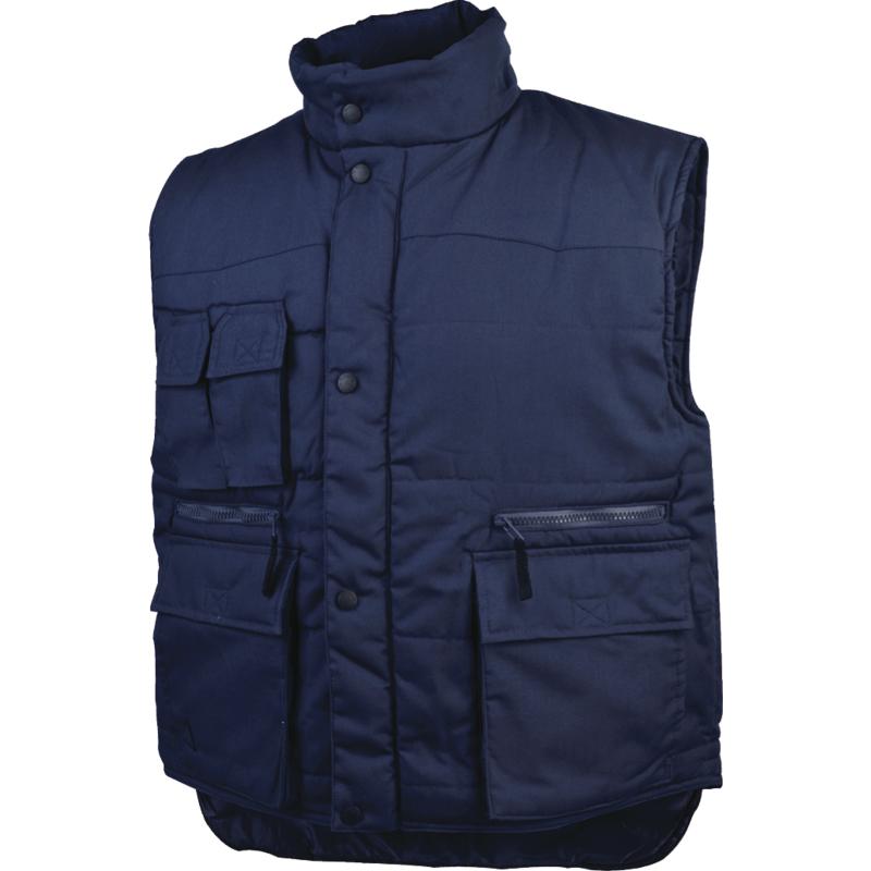 DeltaPlus SIERRA Polyester Cotton Multipocket Bodywarmer Navy Blue