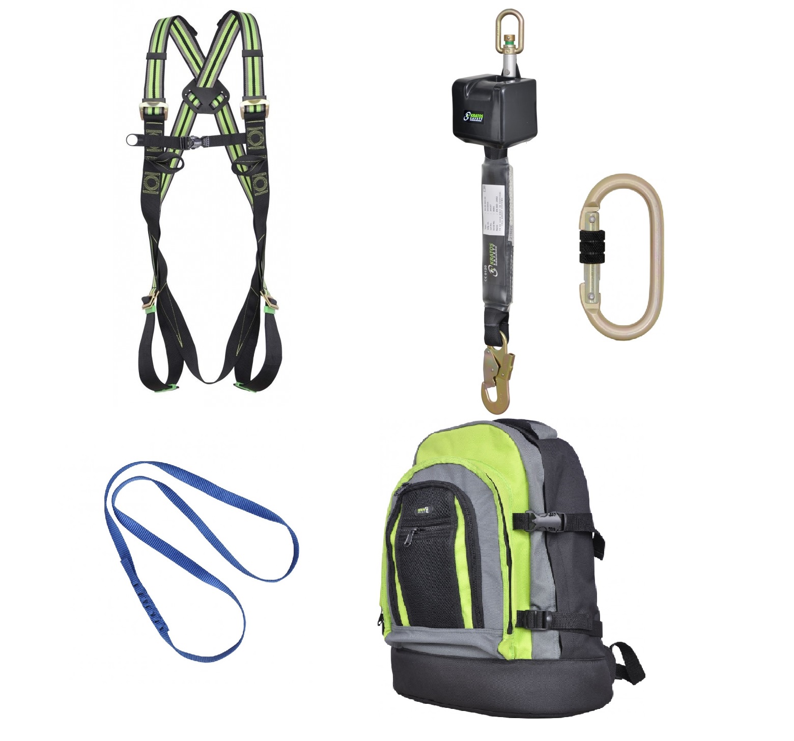 Kratos Construction Maintenance Safety Harness Kit with 2.50 Metre Length Retractable Fall Arrest Block FA101010