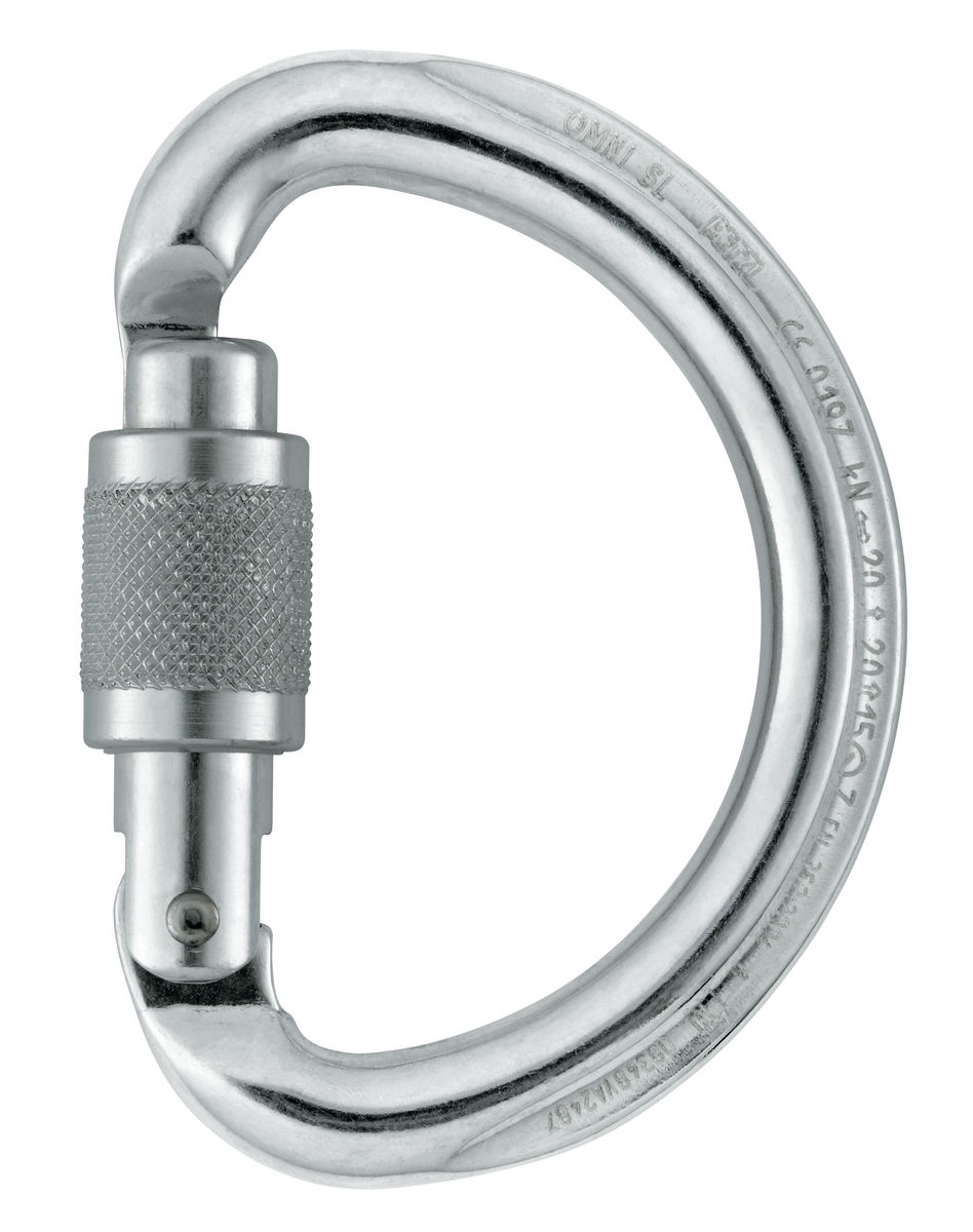 Petzl OMNI M37 SL Grey Screw-Lock Multi Directional Semi Circle Carabiner