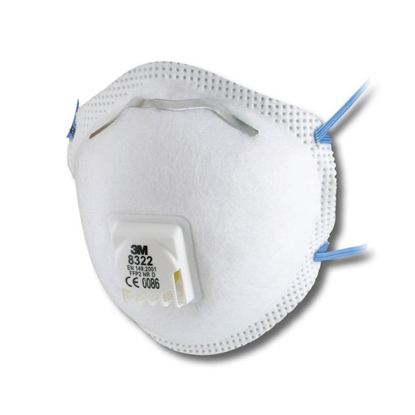 3M 8322 Valved FFP2 Cupped Disposable Respiratory Masks Pack of 10. CURRENTLY IN STOCK