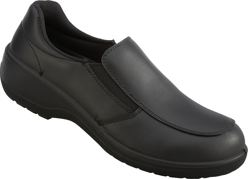 Vixen TOPAZ S3 Full Grain Black Leather Slip On Ladies Safety Shoe