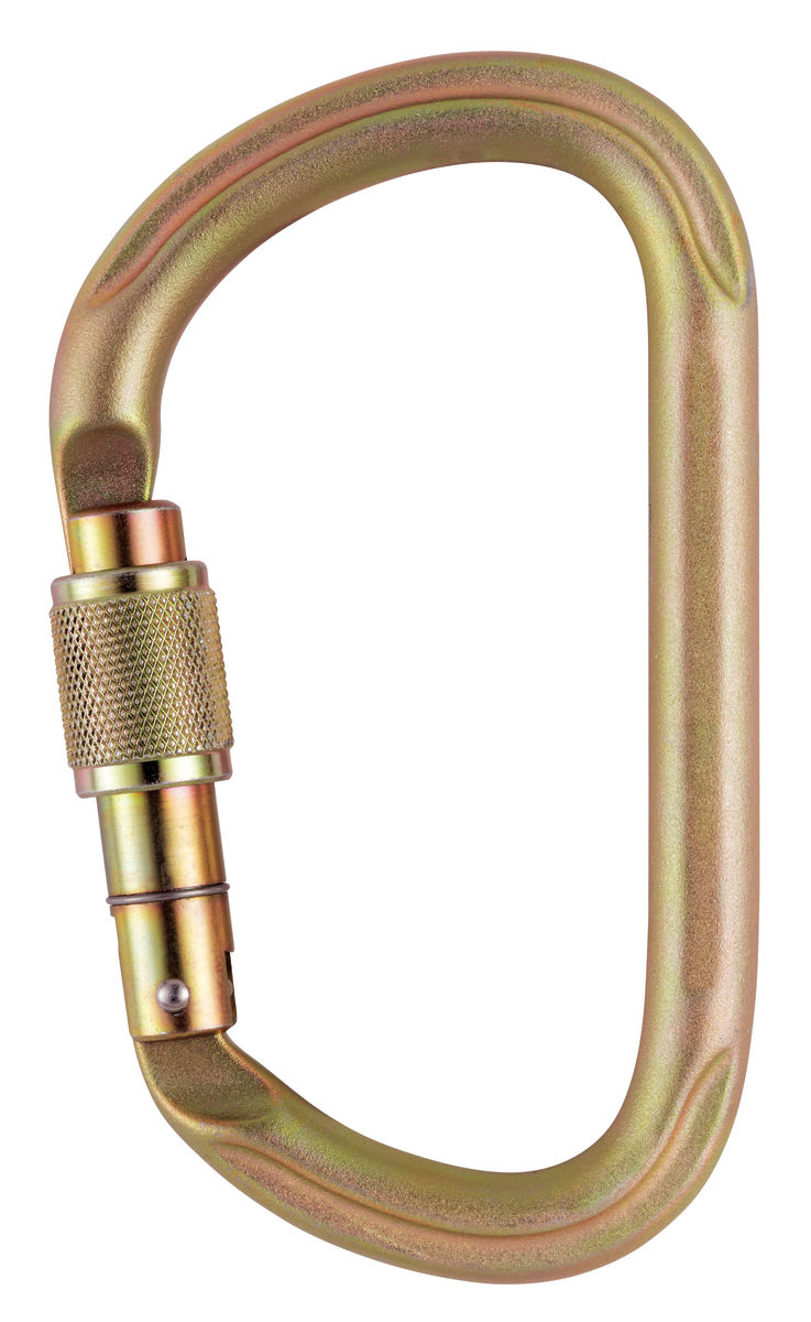 Petzl VULCAN M73 SL Gold Screw-Lock High Strength Asymmetric Carabiner With Large Capacity