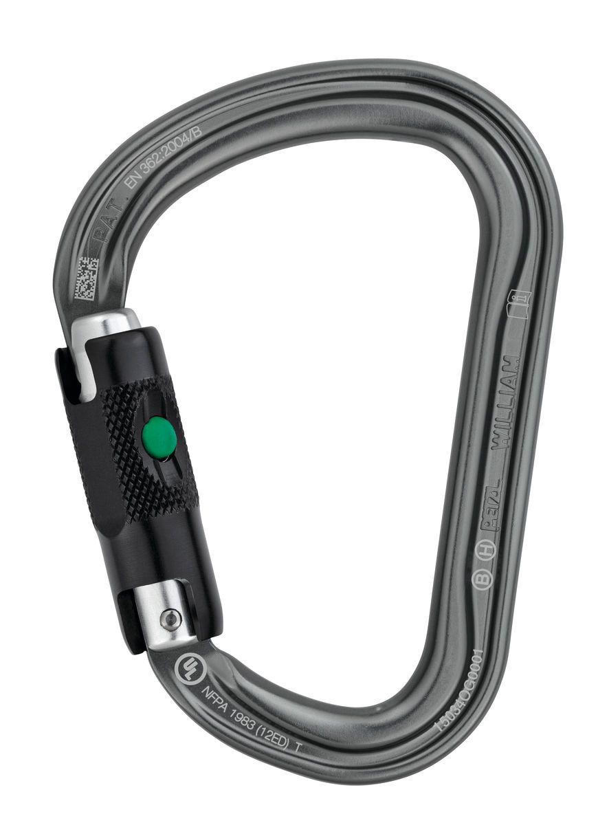 Petzl WILLIAM M36A BL Grey Ball-Lock Lightweight Asymmetric Large Capacity Carabiner