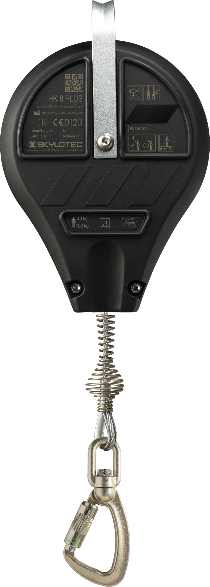 SKYLOTEC HK PLUS SRL Mini Fall Arrest Block with Rope Lifeline for Short Distances 8M HSG-050-08