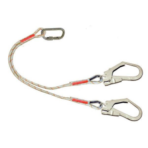 3M Protecta 1.3m Twin Leg Rope Work Positioning Lanyard with Scaffold Hooks AL432/1 - SecureHeights