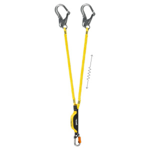Petzl ABSORBICA-Y MGO Double Lanyard with Integrated Energy Absorber and MGO Connectors 80cm-150cm International Version - SecureHeights