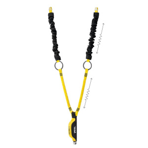 Petzl ABSORBICA-Y TIE BACK 150cm Double Lanyard with Energy Absorber and Integrated Intermediate Tie-Back Rings - SecureHeights