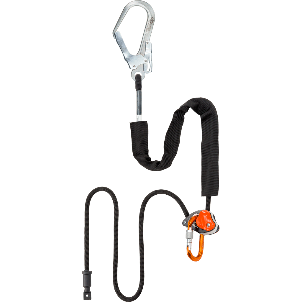 Climbing Technology FINCH STEEL Adjustable Single Leg Positioning Lanyard with 50mm Steel Hook 2m-5m - SecureHeights