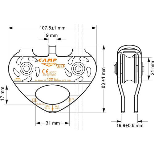 CAMP Safety FLYTE Linear Double Pulley 3121 - SecureHeights