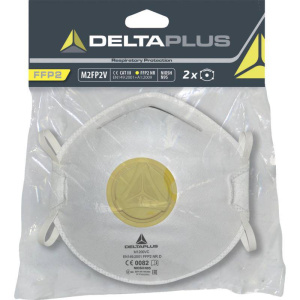 DeltaPlus M2FP2V FFP2 Disposable Moulded Half Face Mask with Valve (Pack of 2) - SecureHeights