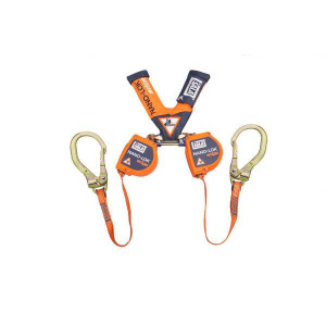 3M DBI SALA Nano-Lok Edge 2.5m Twin Leg Web Self Retracting Lifeline with Rebar Lock Hook 3101448 - SecureHeights