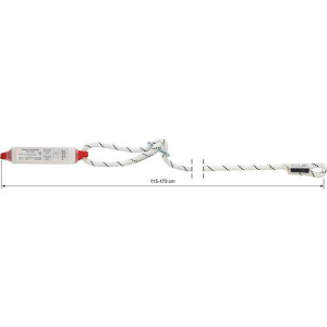 CAMP Safety SHOCK ABSORBER ROPE ADJUSTABLE 115cm-170cm Single Leg Rope Lanyard 5130101 - SecureHeights