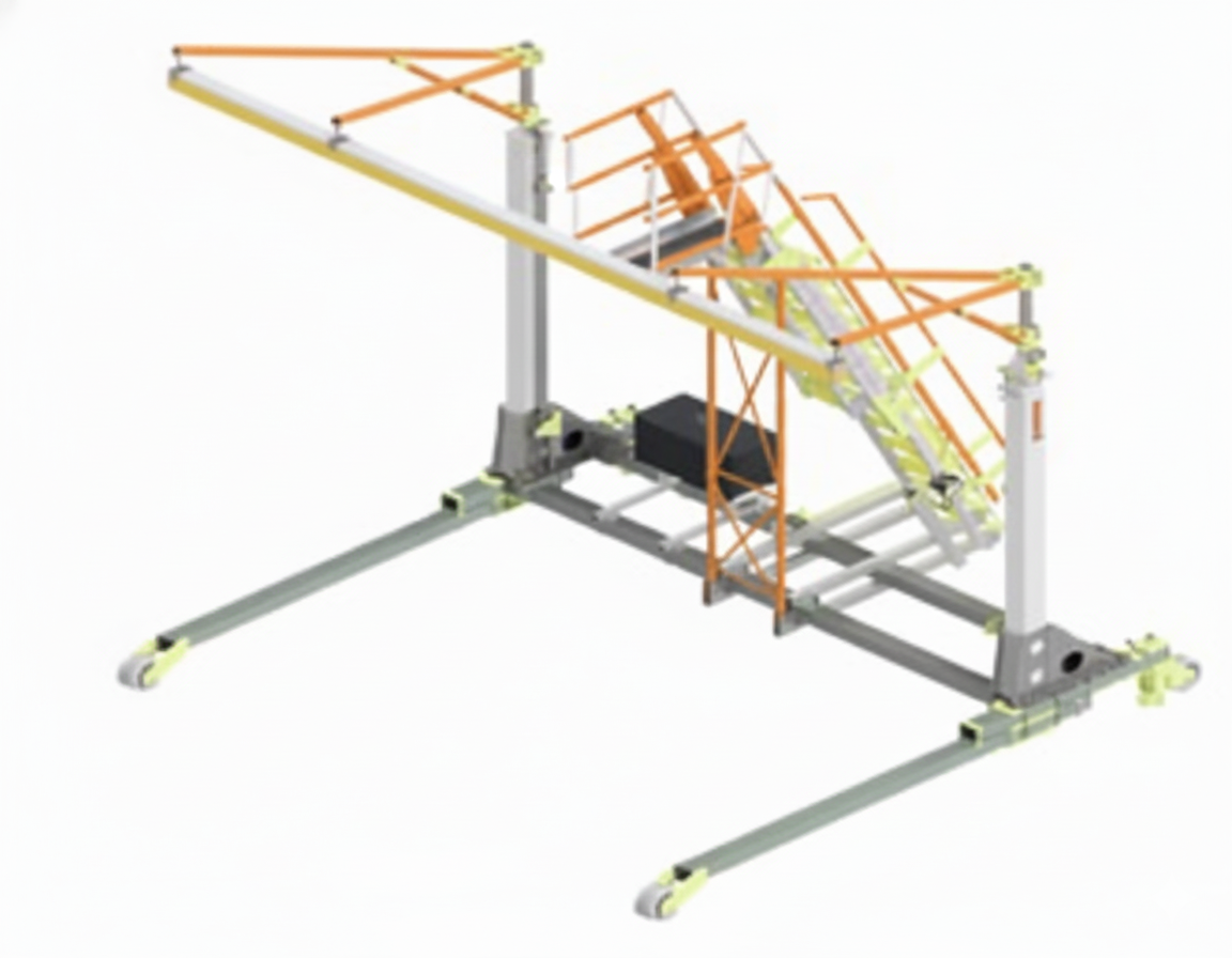 Tuff Built C-Frame, 15W - 17 to 30H w/ adjustable access stairs